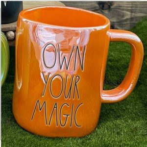 Rae Dunn OWN YOUR MAGIC Iridescent Orange Coffee Mug Halloween NWT
